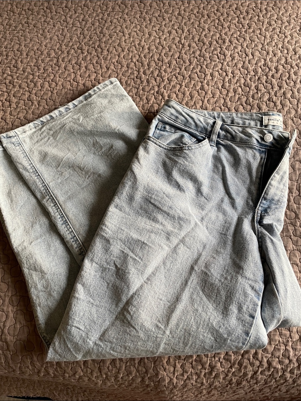 Light Blue juniors women’s  Jeans - Casual Straight Fit/wide leg